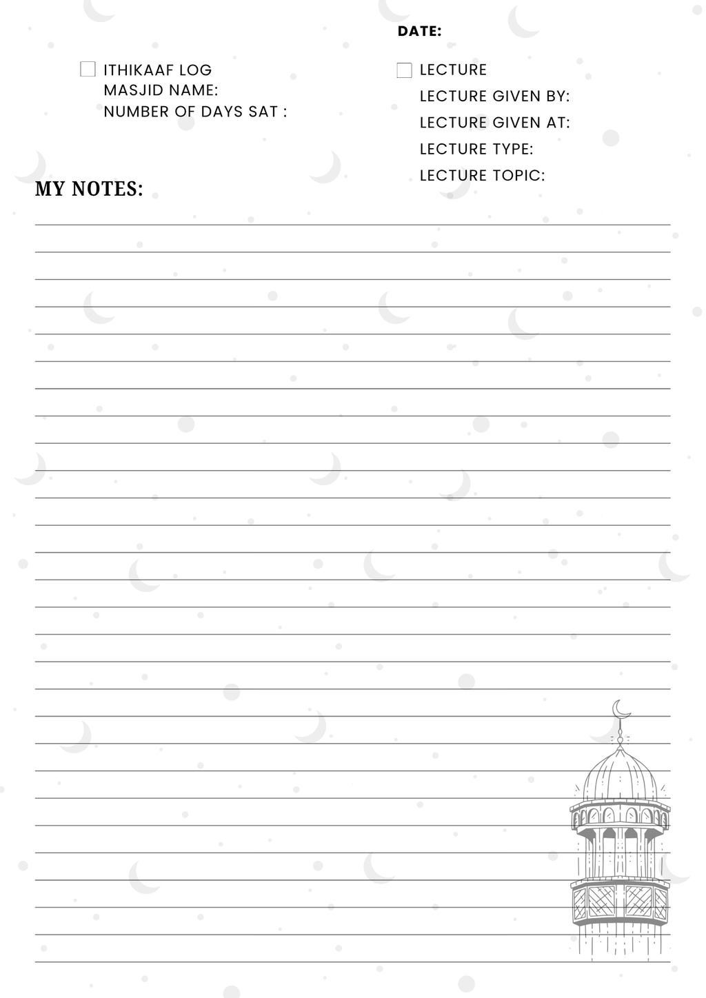 Ramadan Daily Notebook