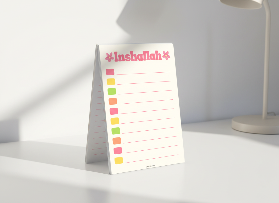 Inshallah Notepad - Kids Pink