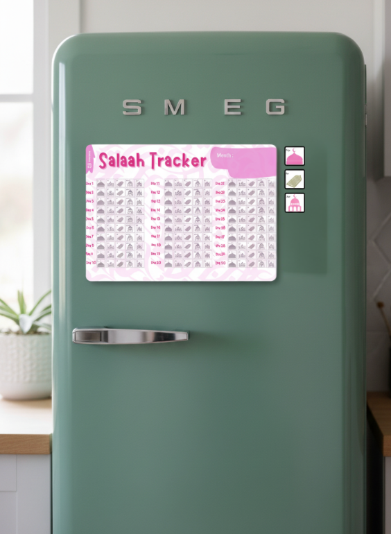 Kids Salaah Magnet Tracker - Pink
