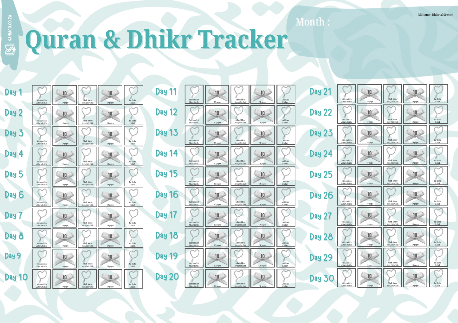 Quran & Dhikr Magnetic Tracker - Green