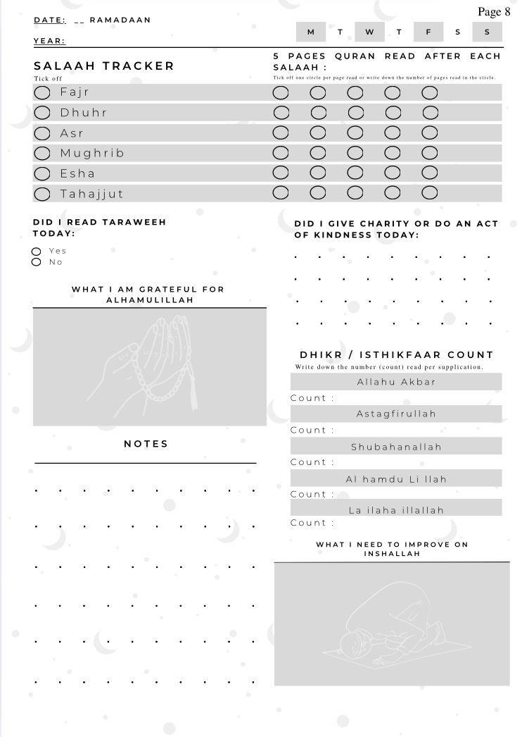 Ramadan Daily Notebook