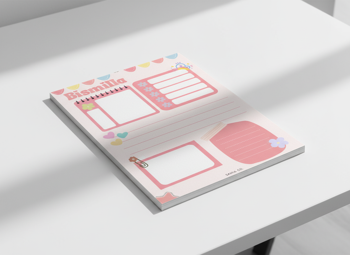 Bismillah Notepad - Kids Pink